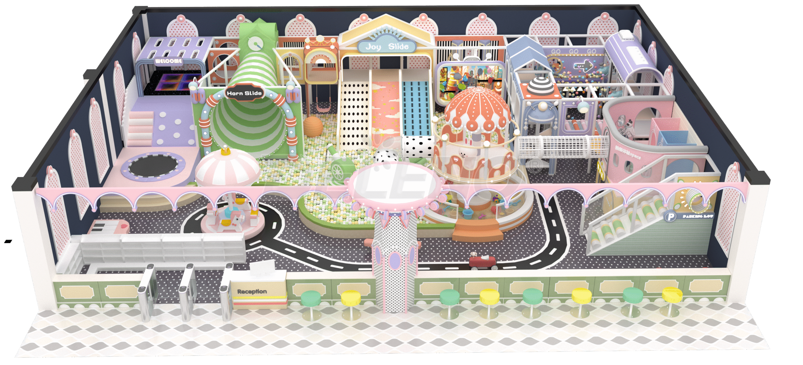 229㎡ Family-Friendly Play Zone for Restaurant David​